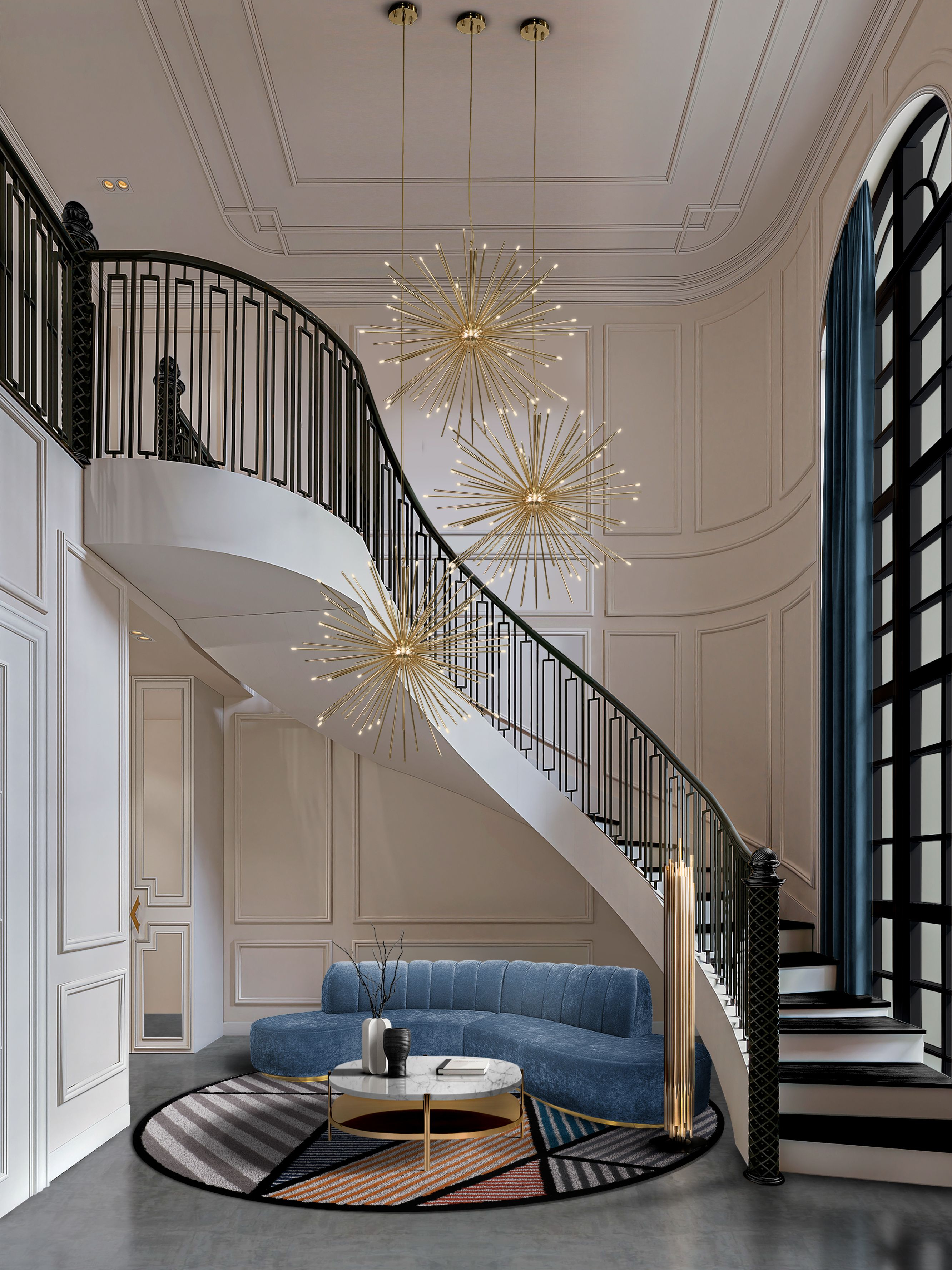 Alluring and Beautiful Entryway with Lola Round&nbsp;Rug by Rug'Society