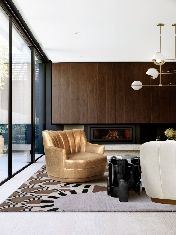 Apollo Neutral Rug In A Mid-Century Living Room - Rug'Society