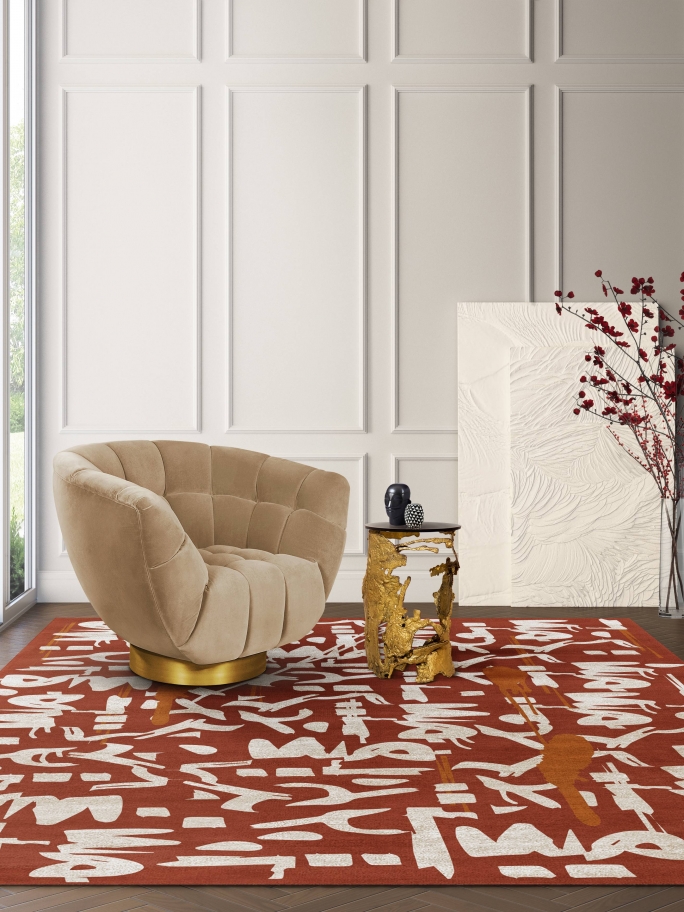 ARTISTIC READING CORNER WITH THE INKAHOLIC URBAN&nbsp;RUG by Rug'Society