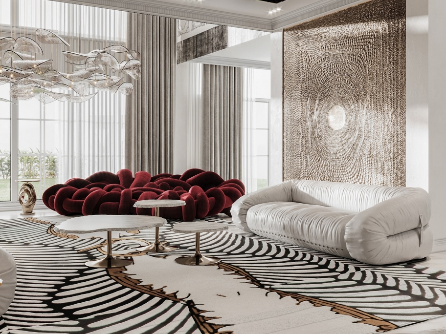 beautiful modern contemporary living room showcases the Couple&nbsp;Rug by Rug'Society