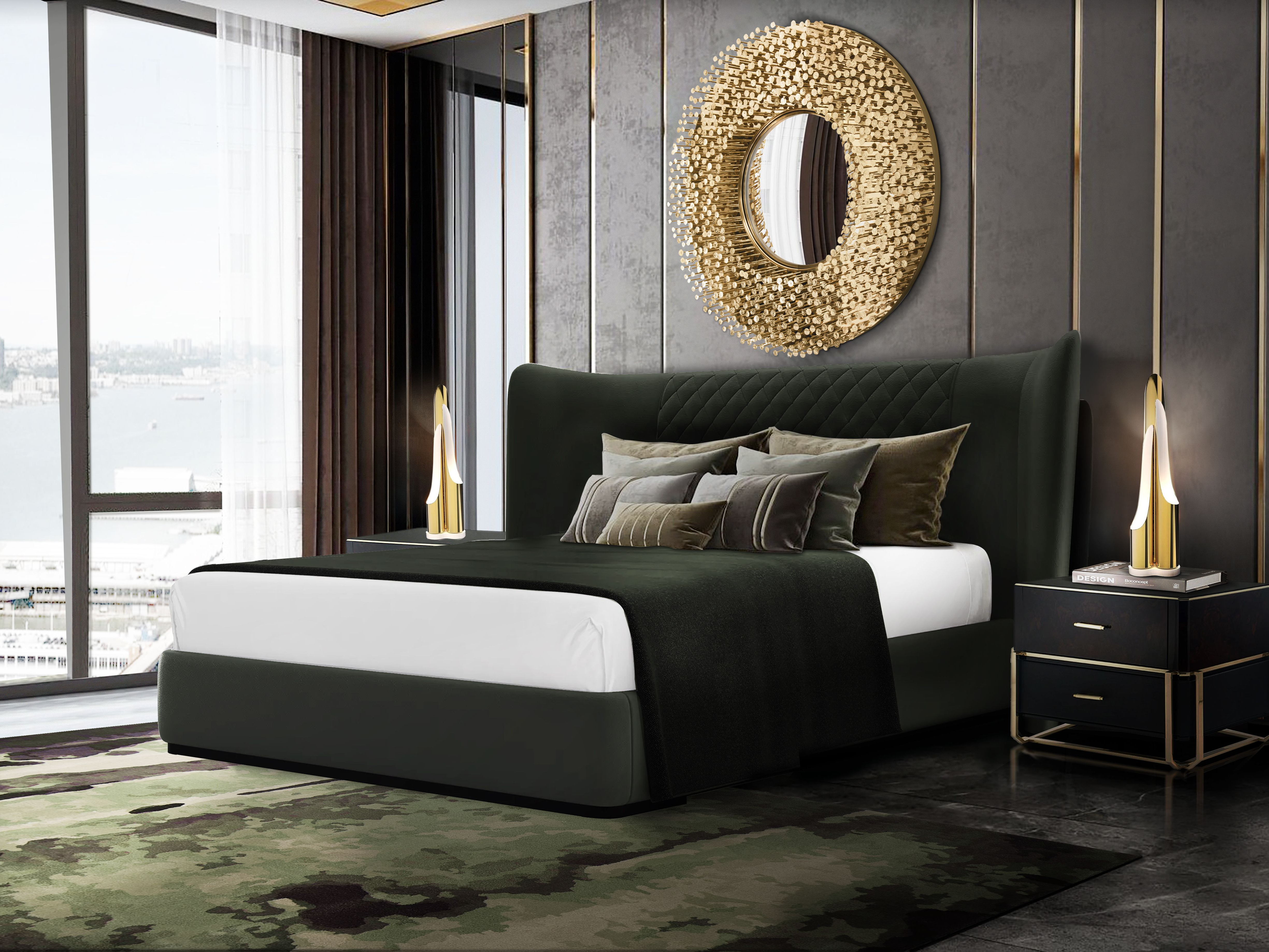 Bedroom Rug with Natural Green and Möos&nbsp;Rug by Rug'Society