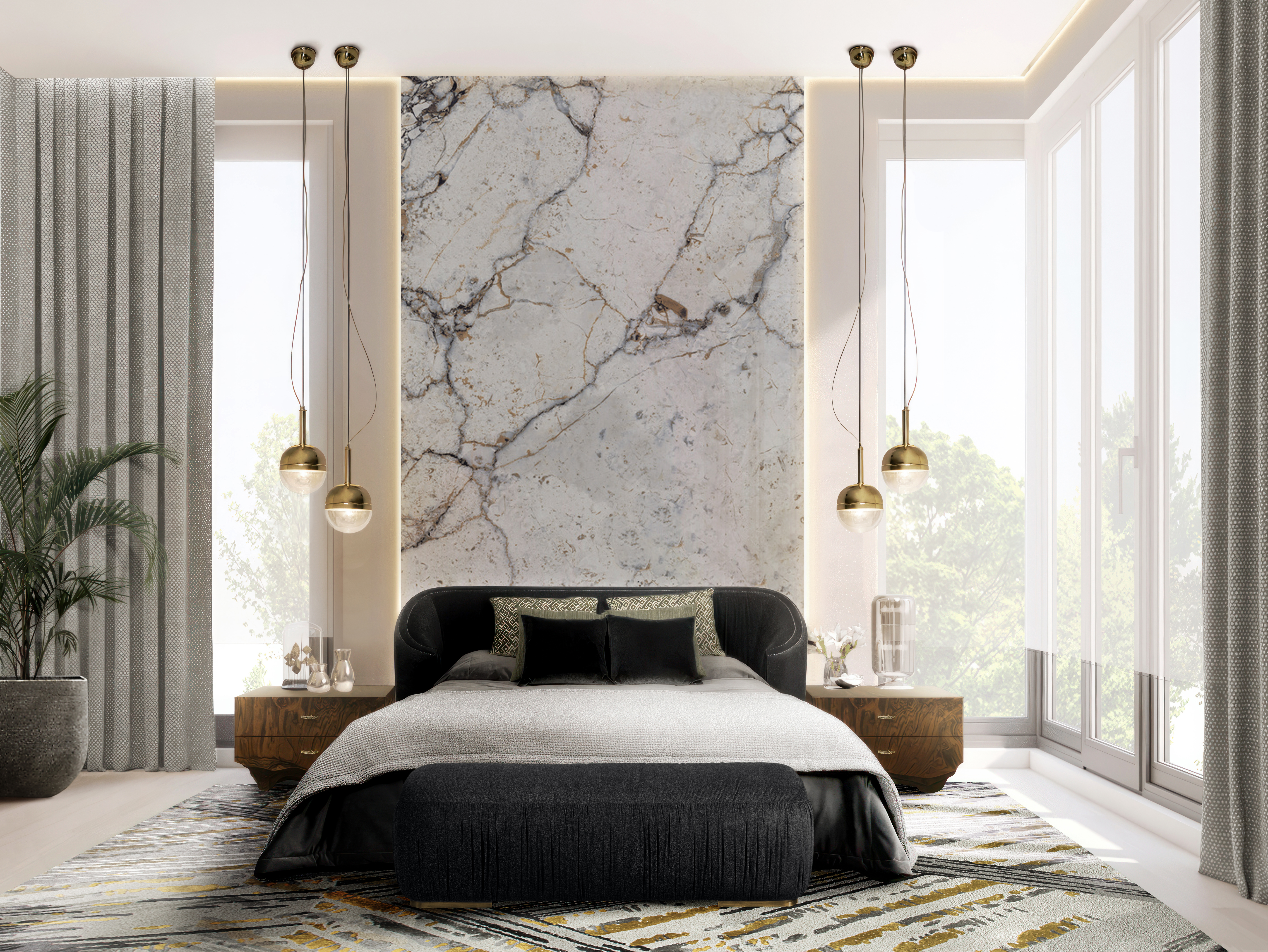 CONTEMPORARY AND NEUTRAL BEDROOM DESIGN WITH THE XISTO&nbsp;RUG by Rug'Society