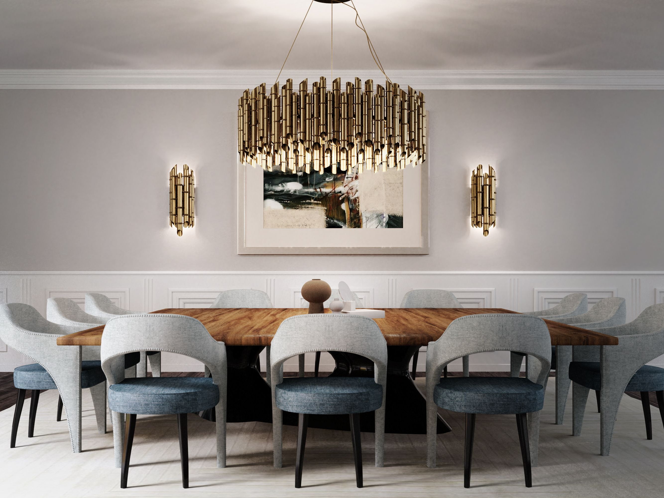 Contemporary and Neutral Dining Room Ambiance with White Garden&nbsp;Rug by Rug'Society