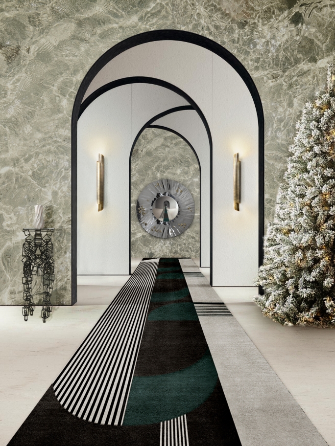 CONTEMPORARY HOTEL HALLWAY WITH HOLIDAY DECOR - Rug'Society