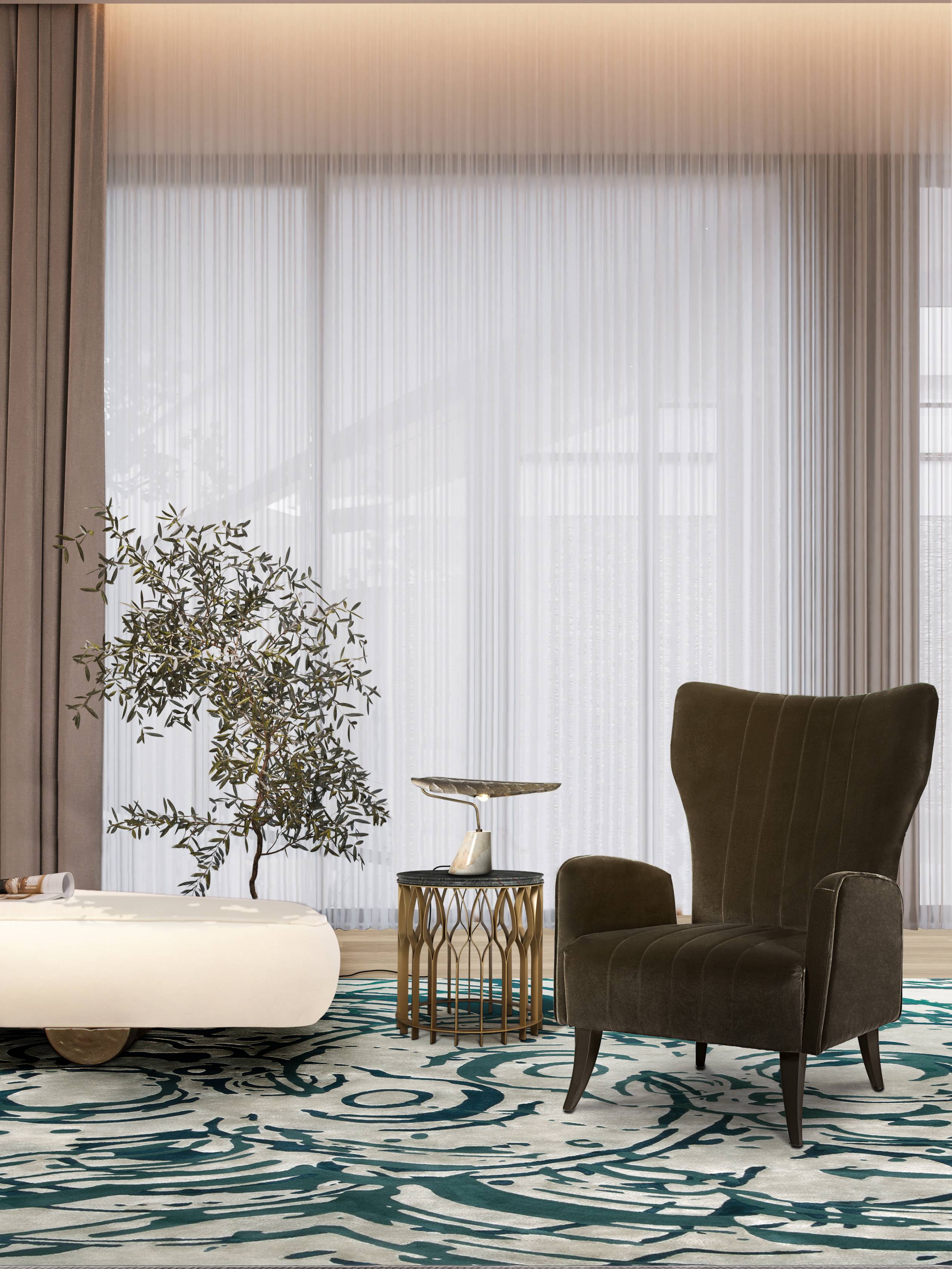 CONTEMPORARY READING CORNER WITH THE MERFILUS&nbsp;RUG by Rug'Society
