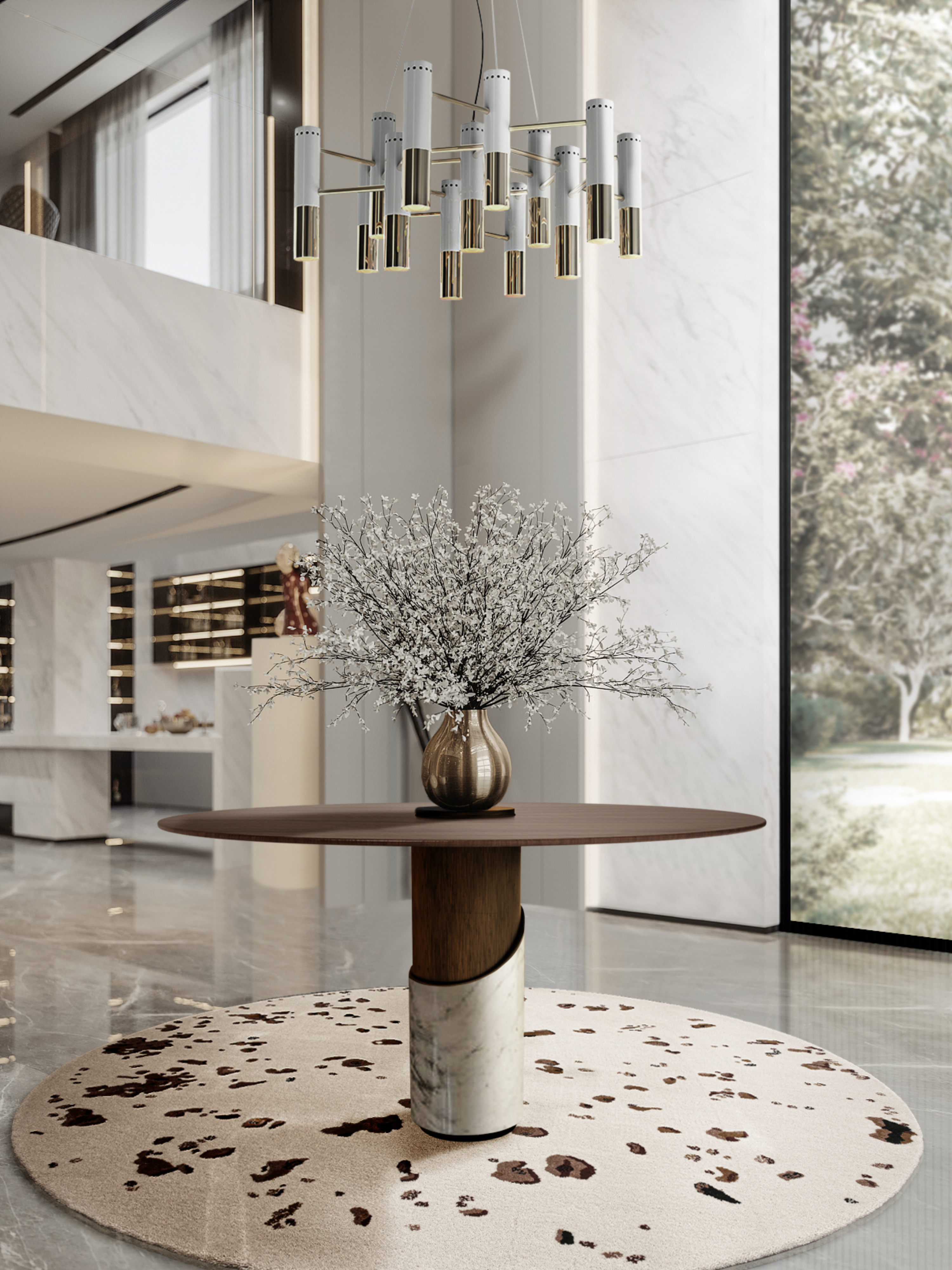 Dazzling and Contemporary entryway with the shaggy Oslo&nbsp;rug by Rug'Society