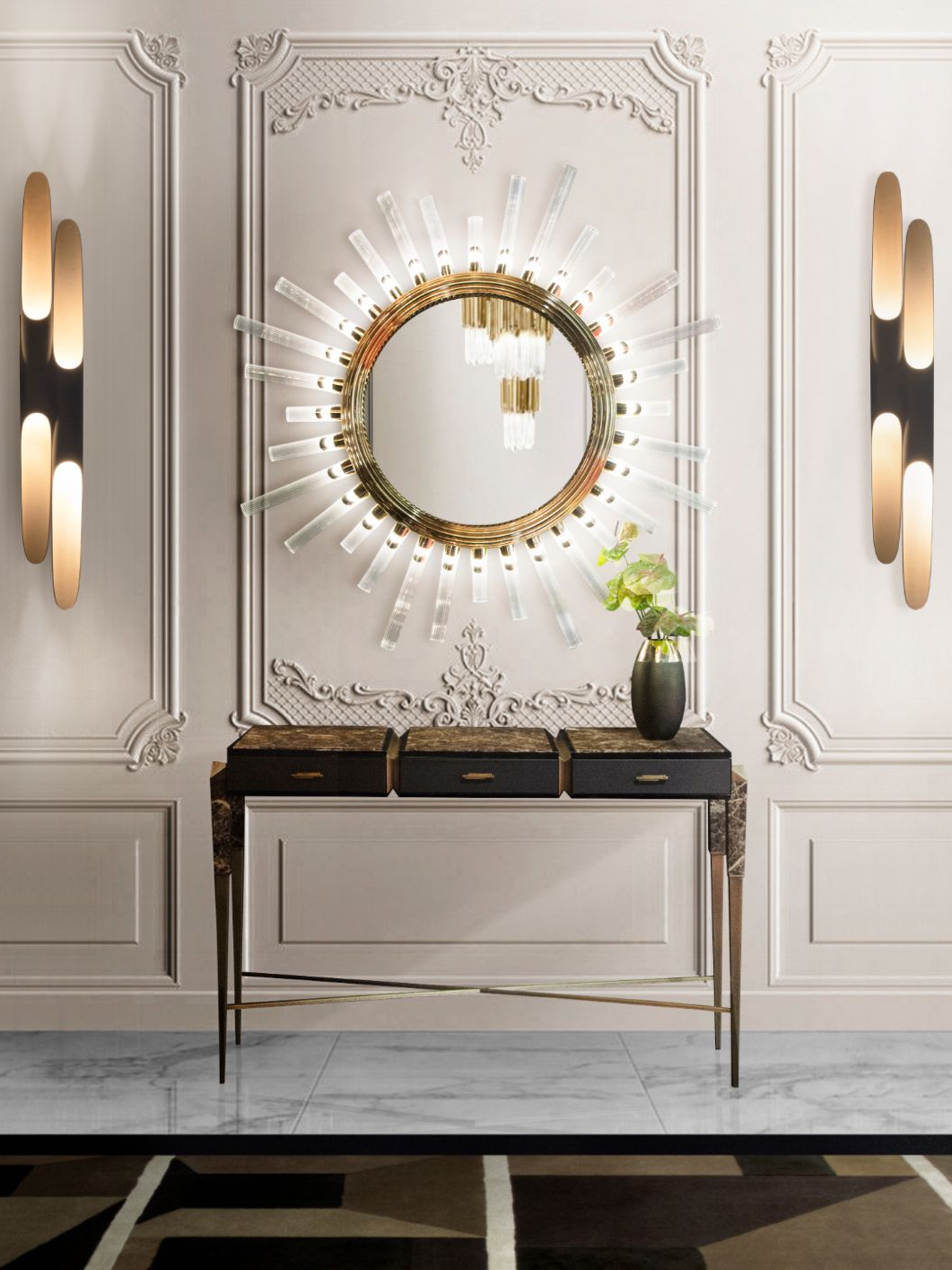 Elegant and Timeless Hallway Design with the West&nbsp;Rug by Rug'Society
