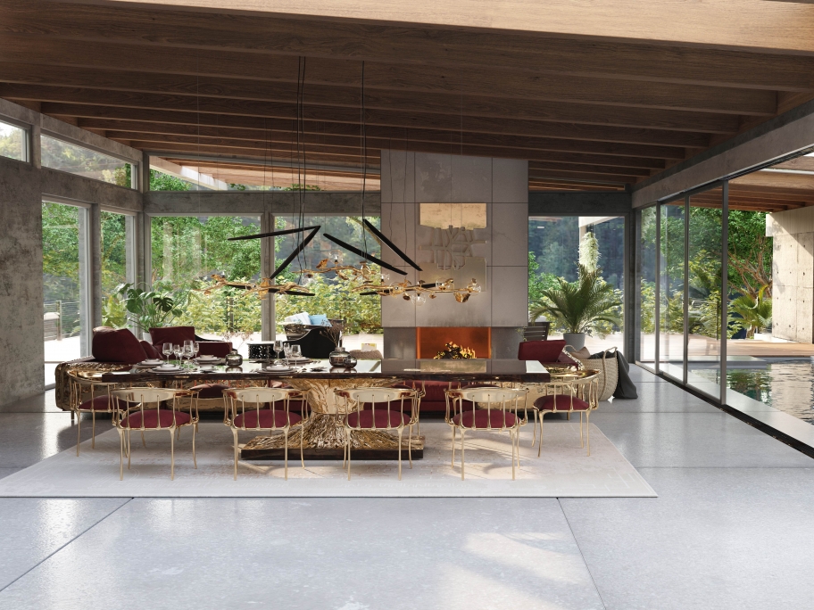 ELEGANT DINING ROOM DECOR WITH RUIN&nbsp;RUG by Rug'Society