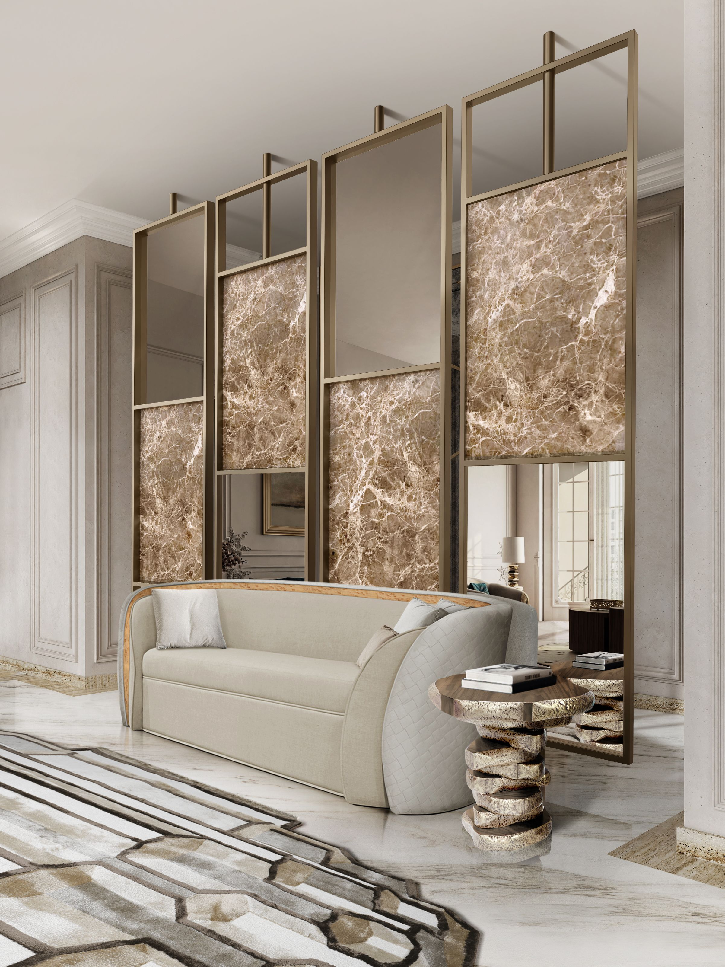 Grand and Unique Living Room Design with Lucy&nbsp;Rug by Rug'Society
