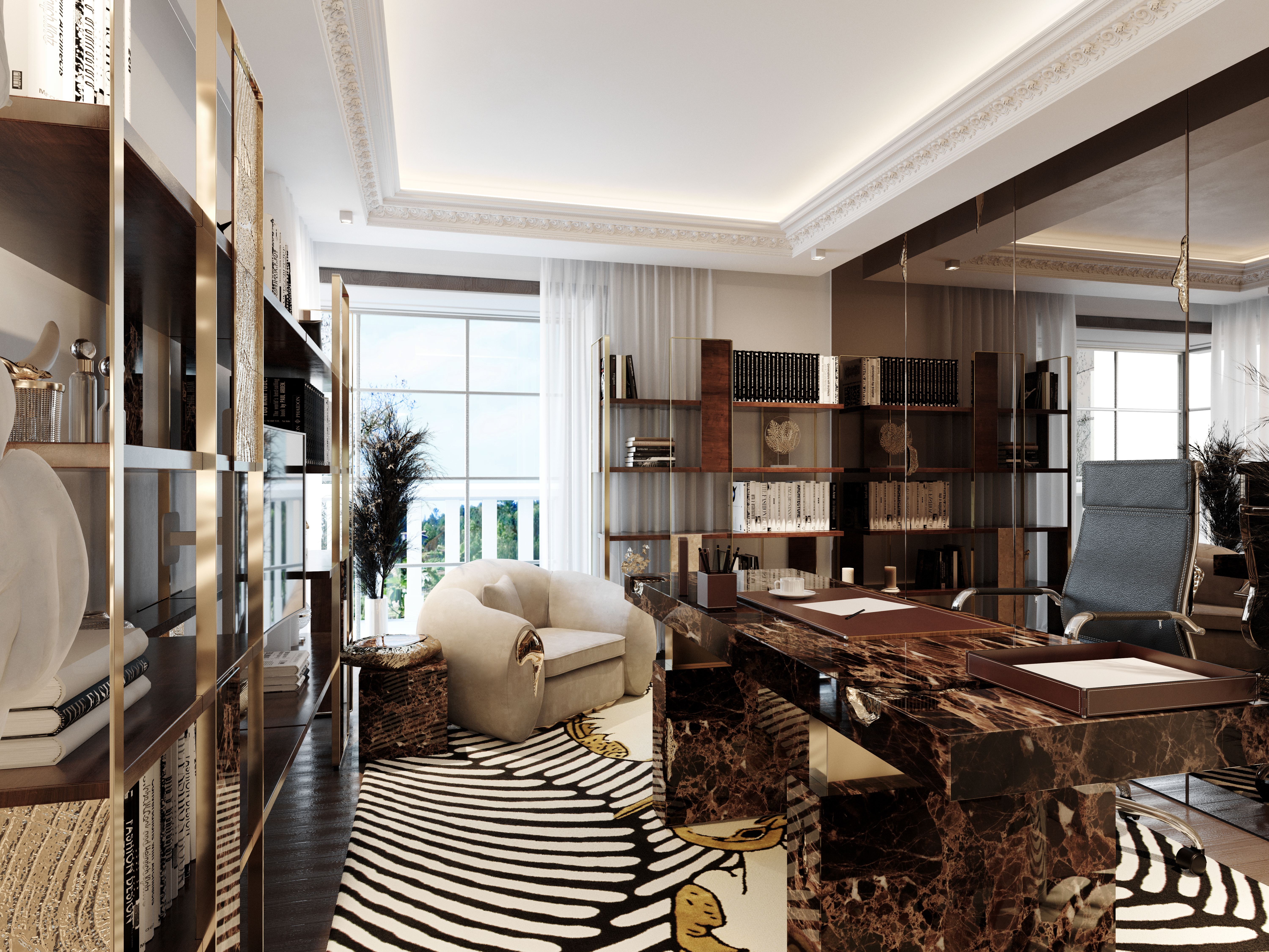 HOME OFFICE DESIGN WITH COUPLE&nbsp;RUG by Rug'Society