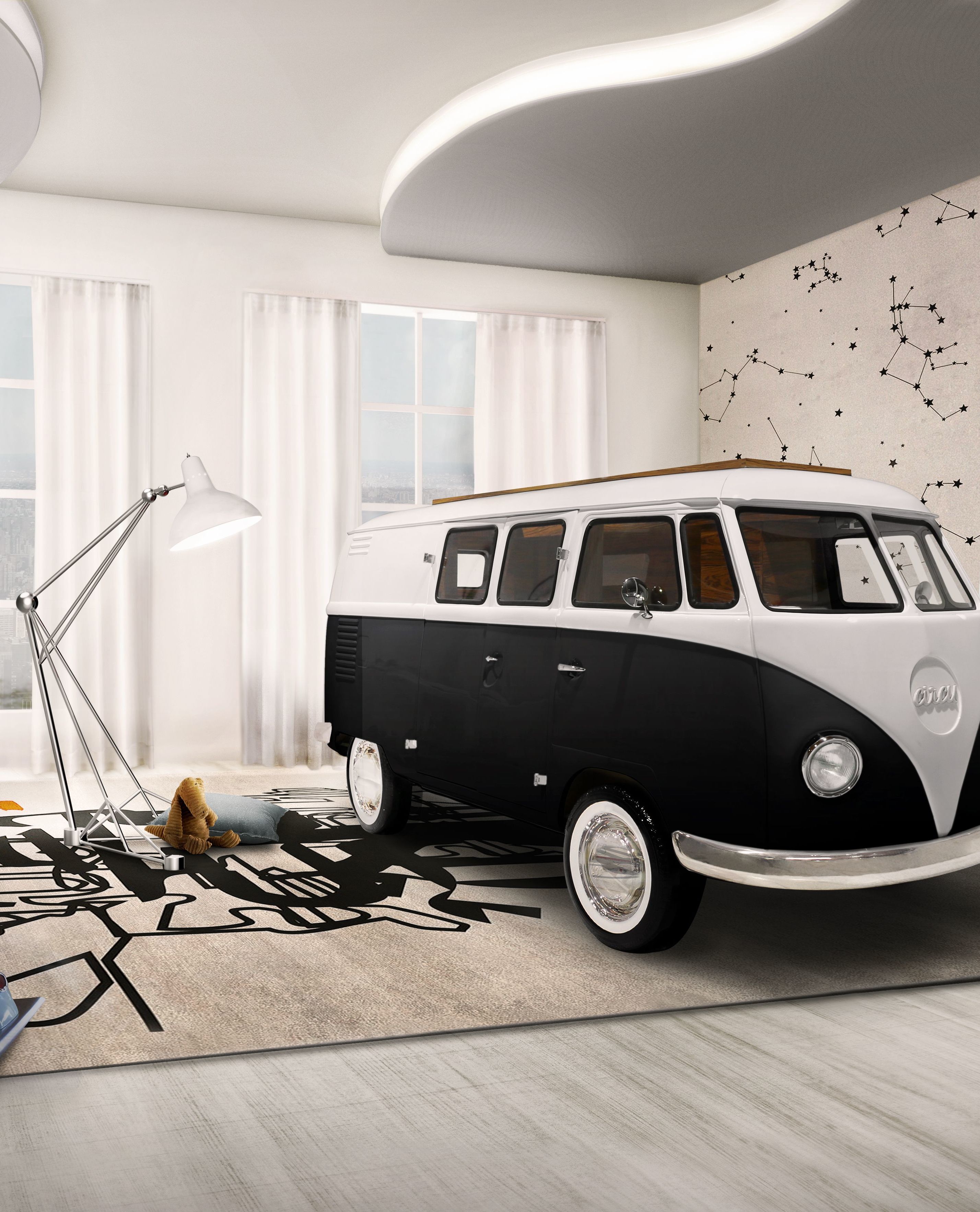 Kids' Bedroom With Inkage Urban&nbsp;Rug by Rug'Society