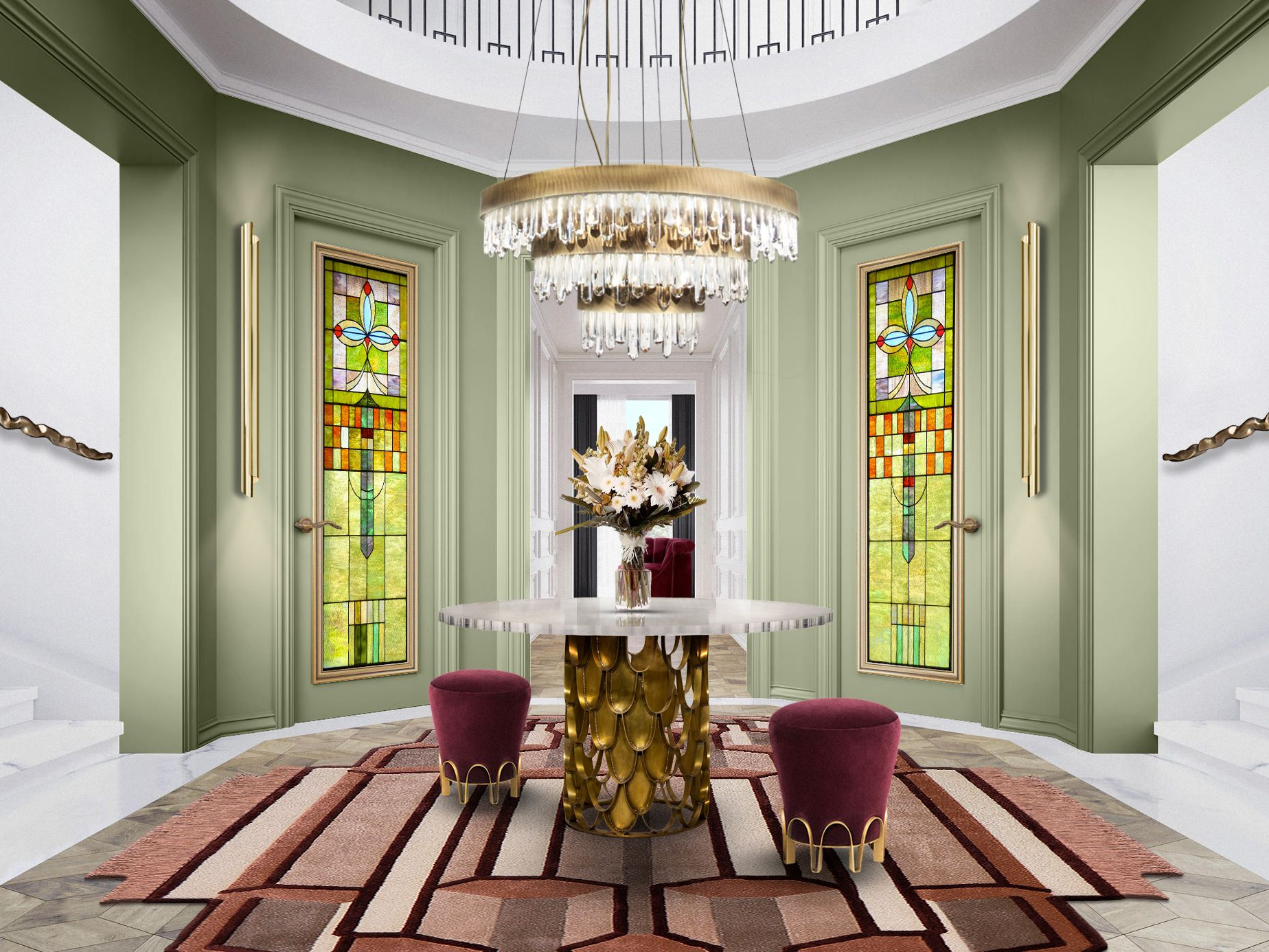 Luxurious and High-end Entryway with Lucy&nbsp;Rug by Rug'Society