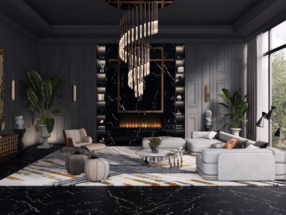 Luxury Comfortable Living Room With Xisto&nbsp;Rug by Rug'Society