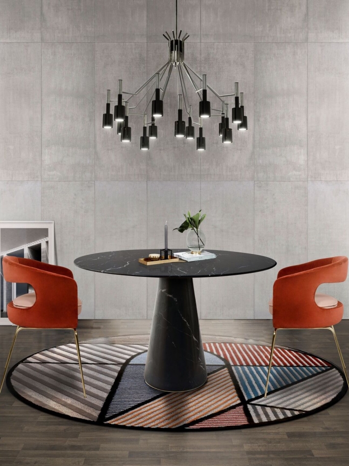 Mid-Century Dining Room With Lola Rug - Rug'Society