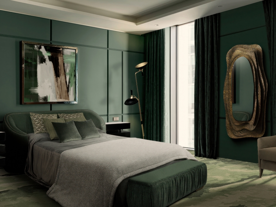 MODERN BEDROOM DESIGN WITH THE MÖOS RUG AND A GREEN PALETTE - Rug'Society