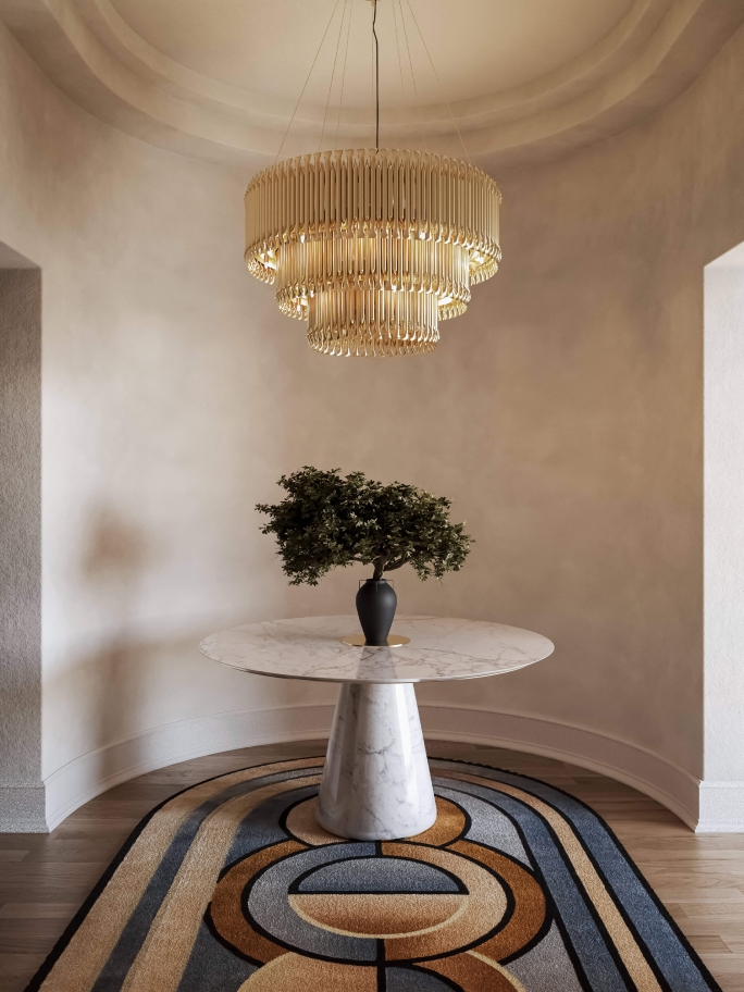 Modern Classic Elegant Hallway With Kleopatra Rug - Rug'Society