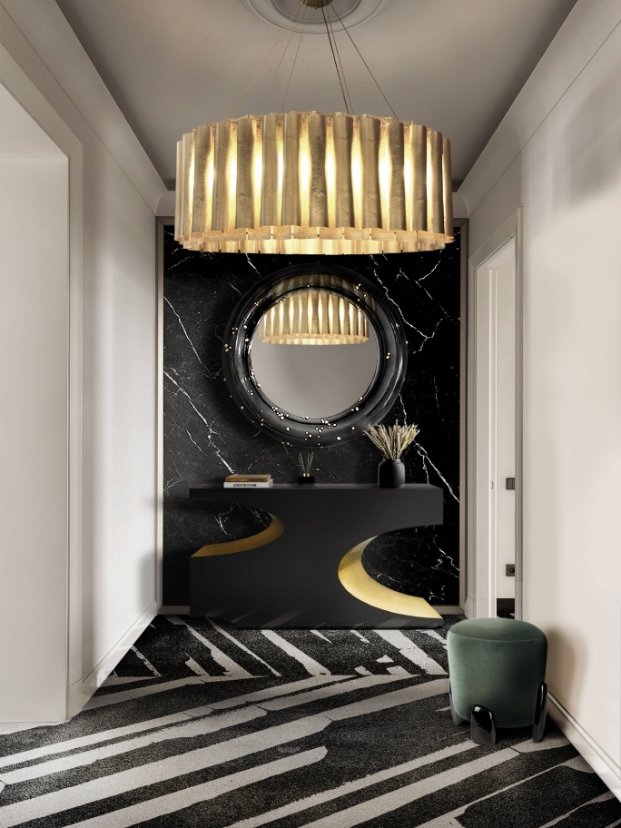 Modern Hallway Design With The Palm Rug - Rug'Society