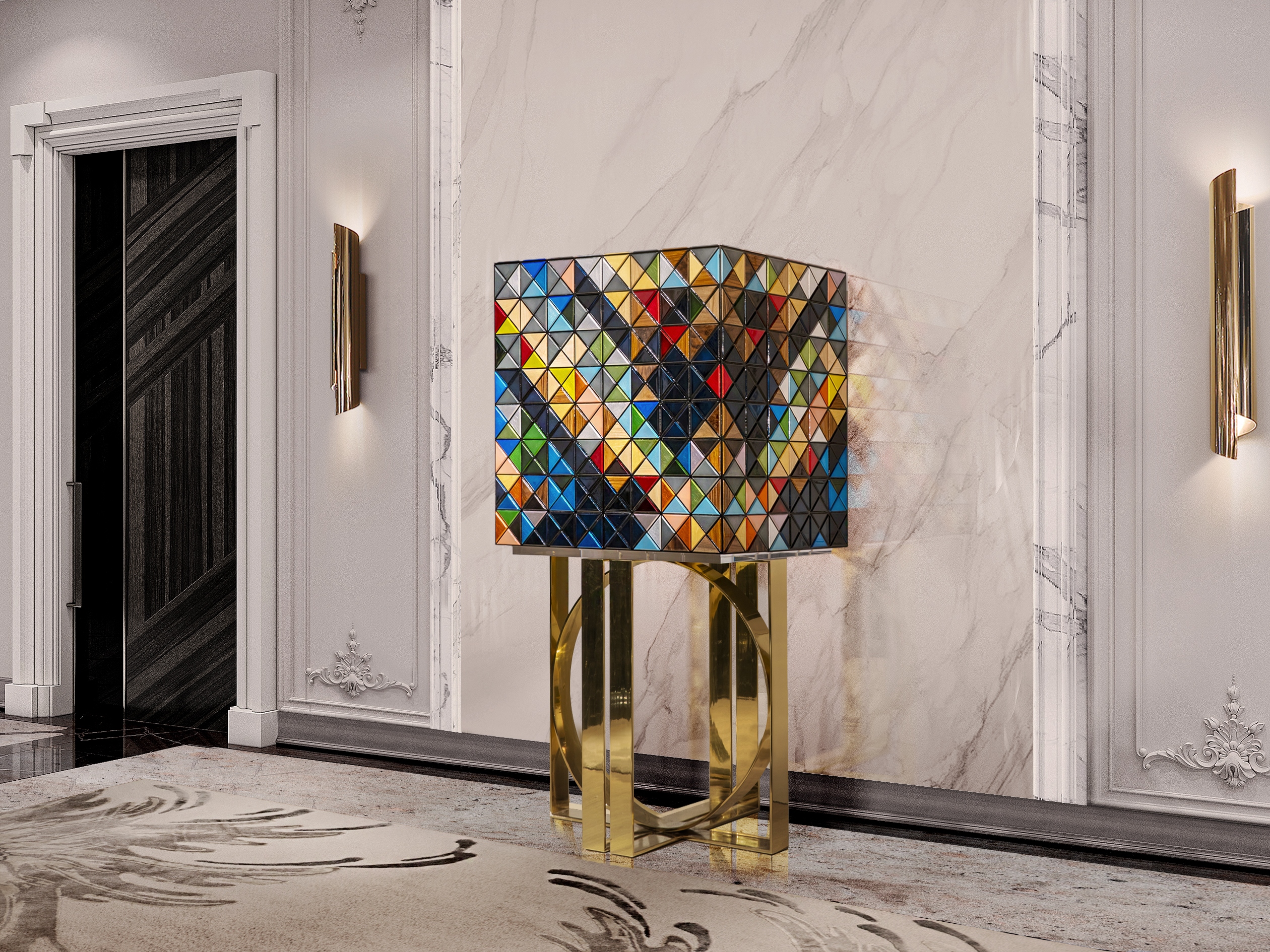 Modern Hallway With Neutral Neptuno&nbsp;Rug by Rug'Society