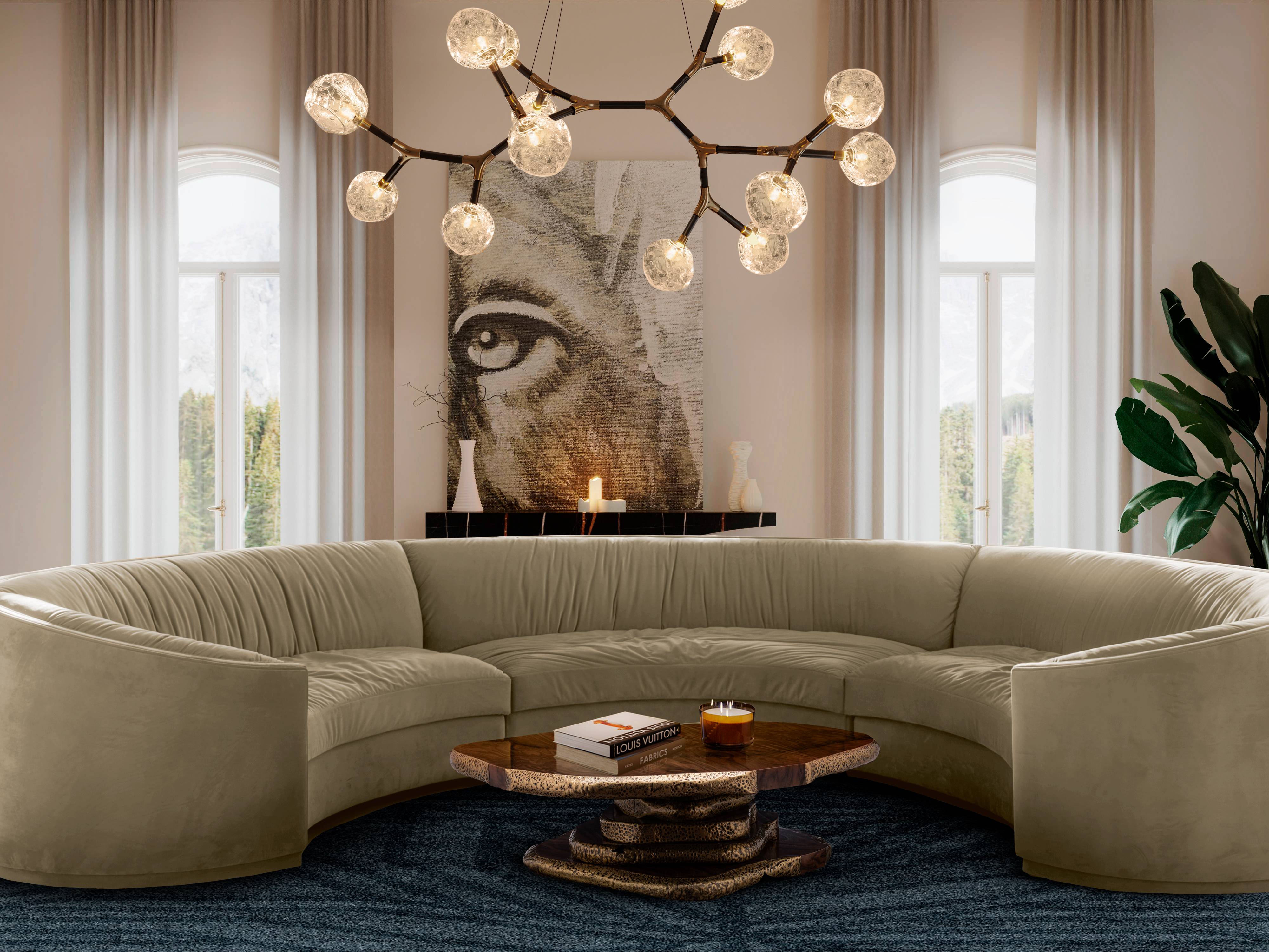 MODERN LIVING ROOM WITH EARTH TONES AND THE KAIWA II&nbsp;RUG by Rug'Society