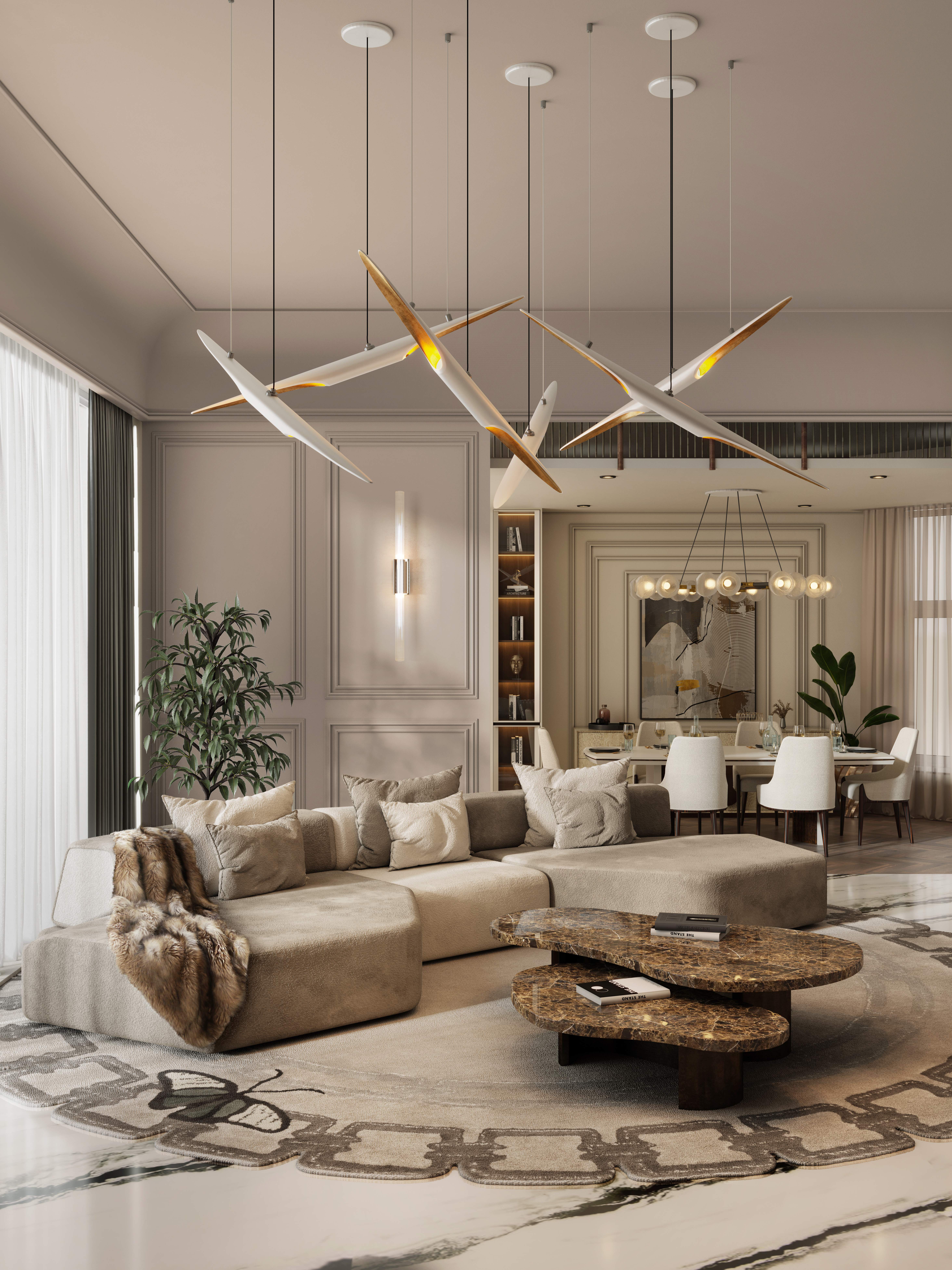 MODERN OPEN-SPACE WITH THE METAMORPHOSIS&nbsp;RUG by Rug'Society