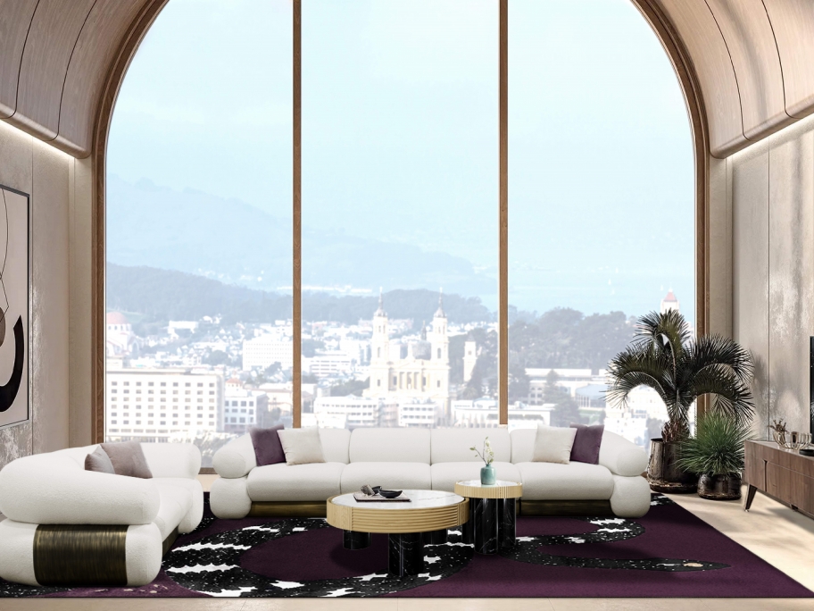Mystical Modern Living Room With Snake 8&nbsp;Rug by Rug'Society