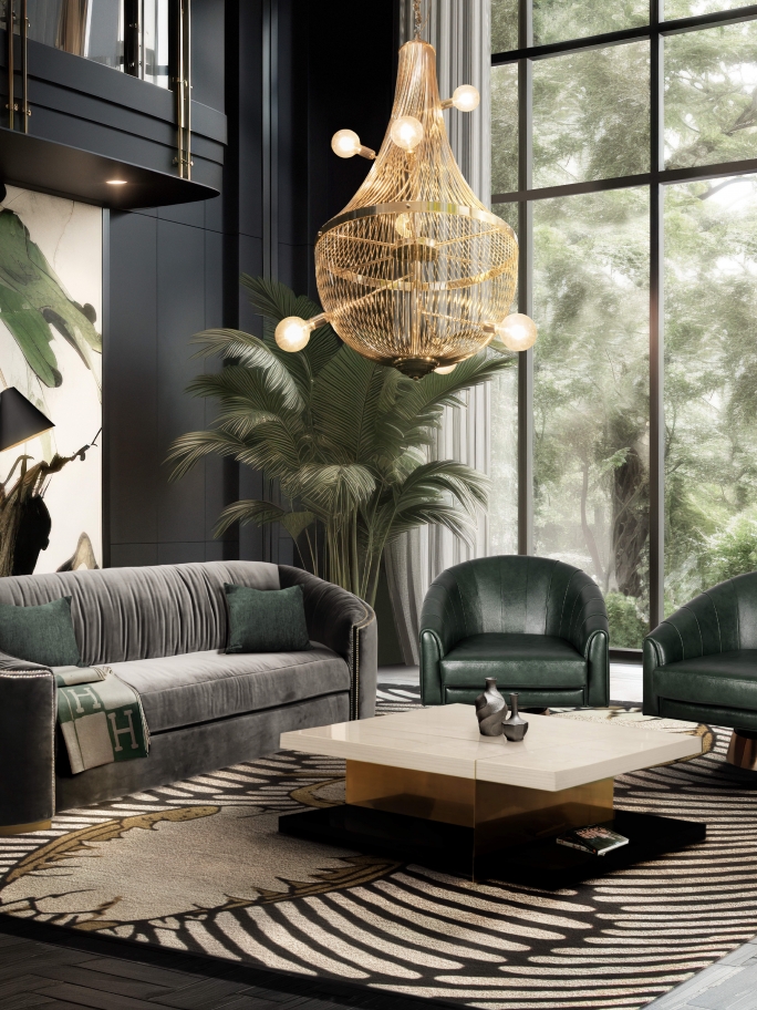Nature-Inspired Living Room With Couple&nbsp;Rug by Rug'Society