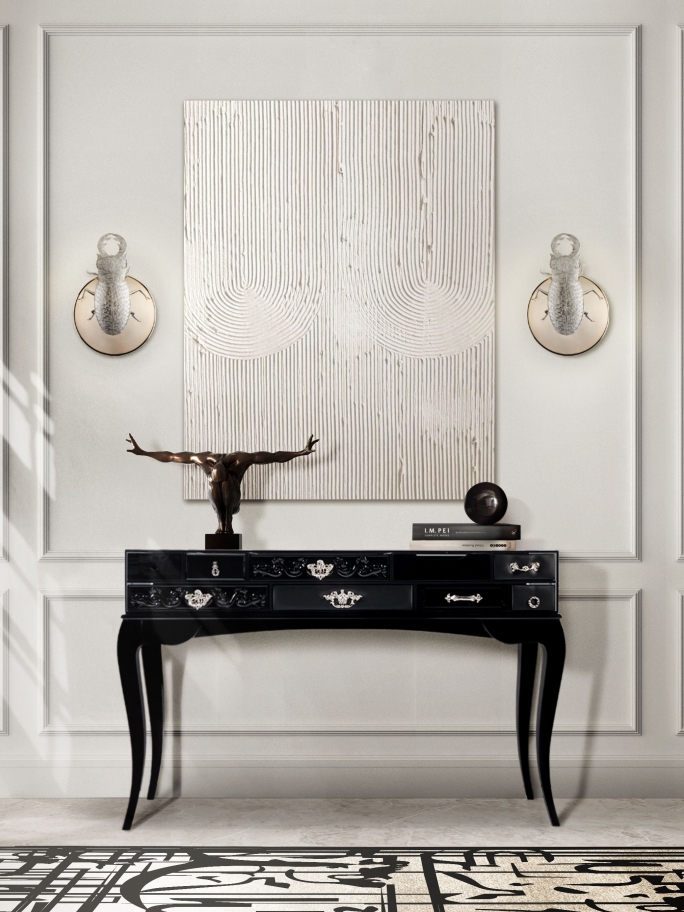 Neutral and Modern Hallway Design with Black Ink&nbsp;Rug by Rug'Society