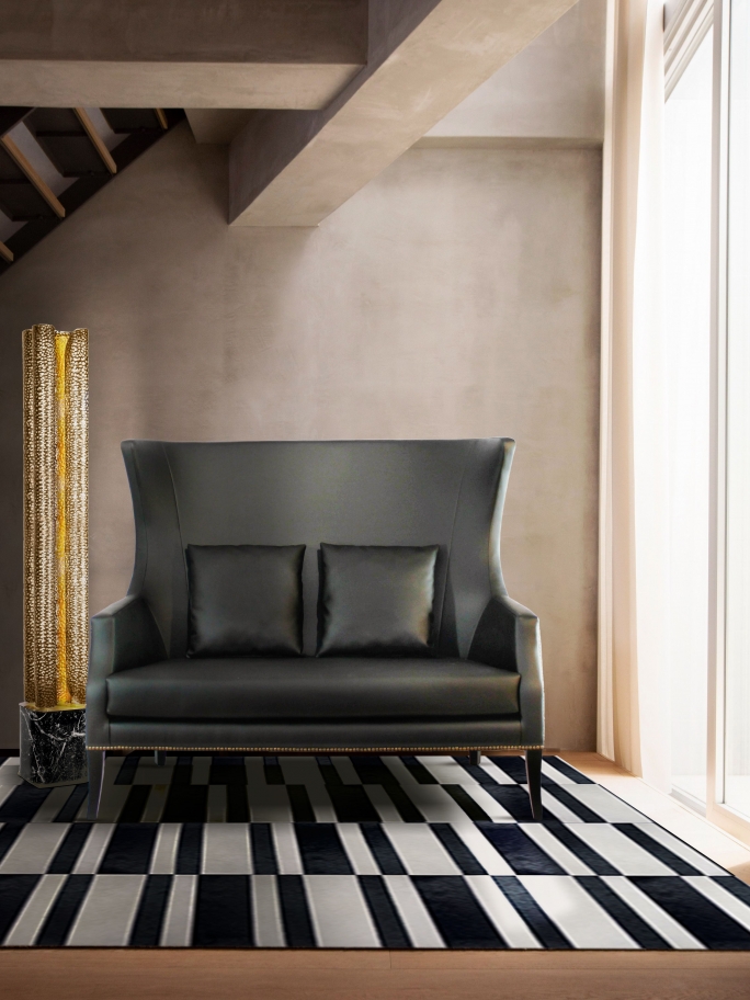 Simple Hallway With Mila Leather Rug - Rug'Society