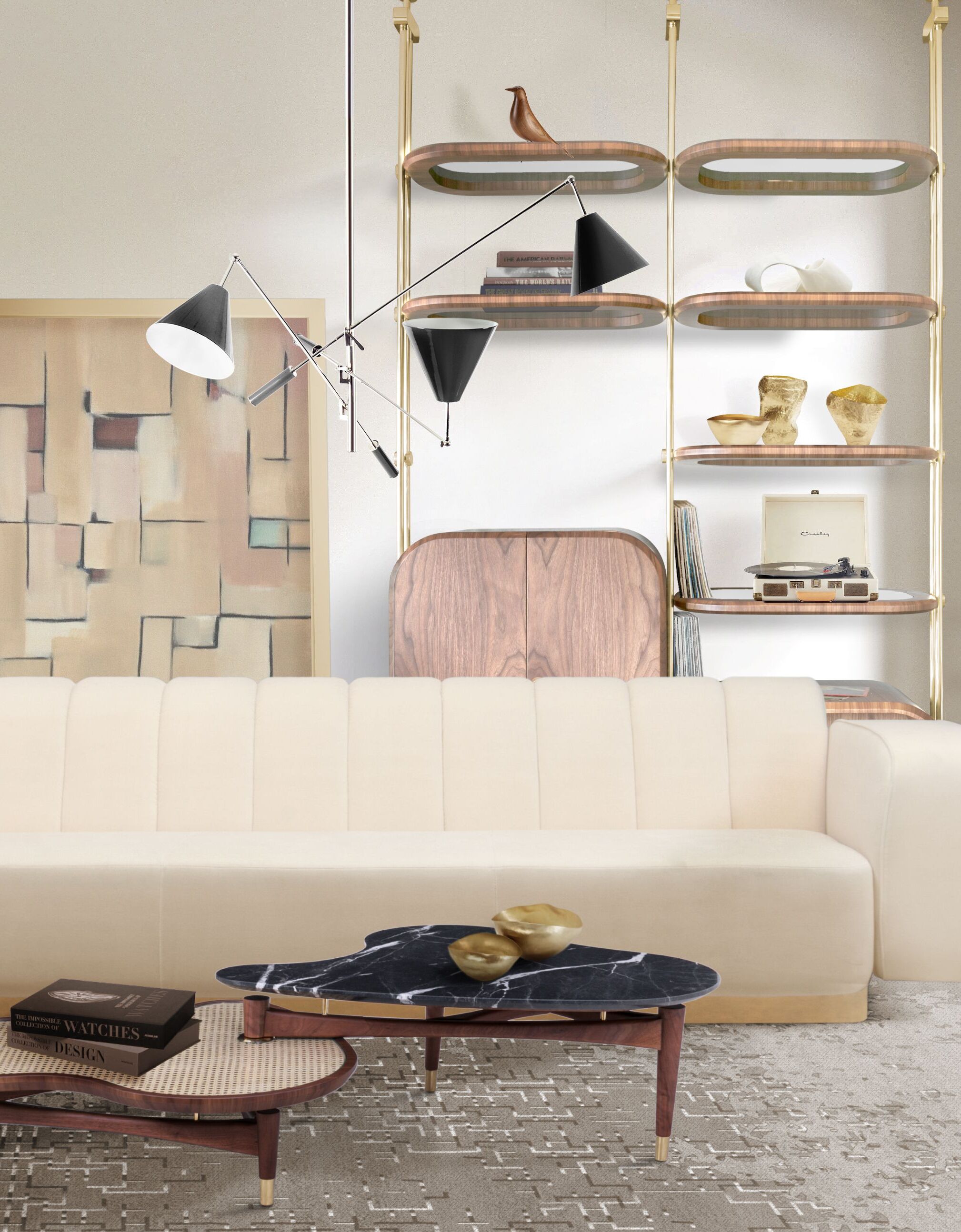 Simple Living Room With Ruin Urban&nbsp;Rug by Rug'Society