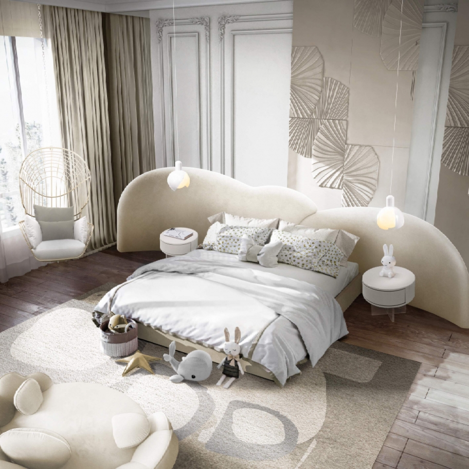 Soft Tones Serene Kids' Bedroom With Turtle Tower Rug - Rug'Society