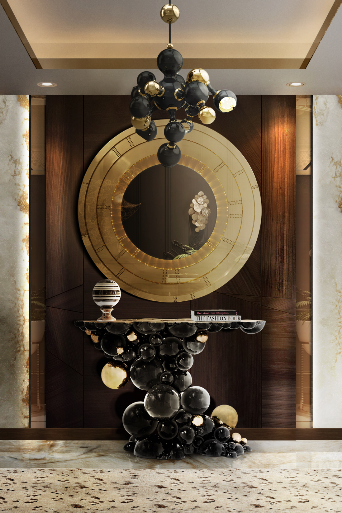 sophisticated hallway interior with a luxurious OSLO&nbsp;RUG by Rug'Society