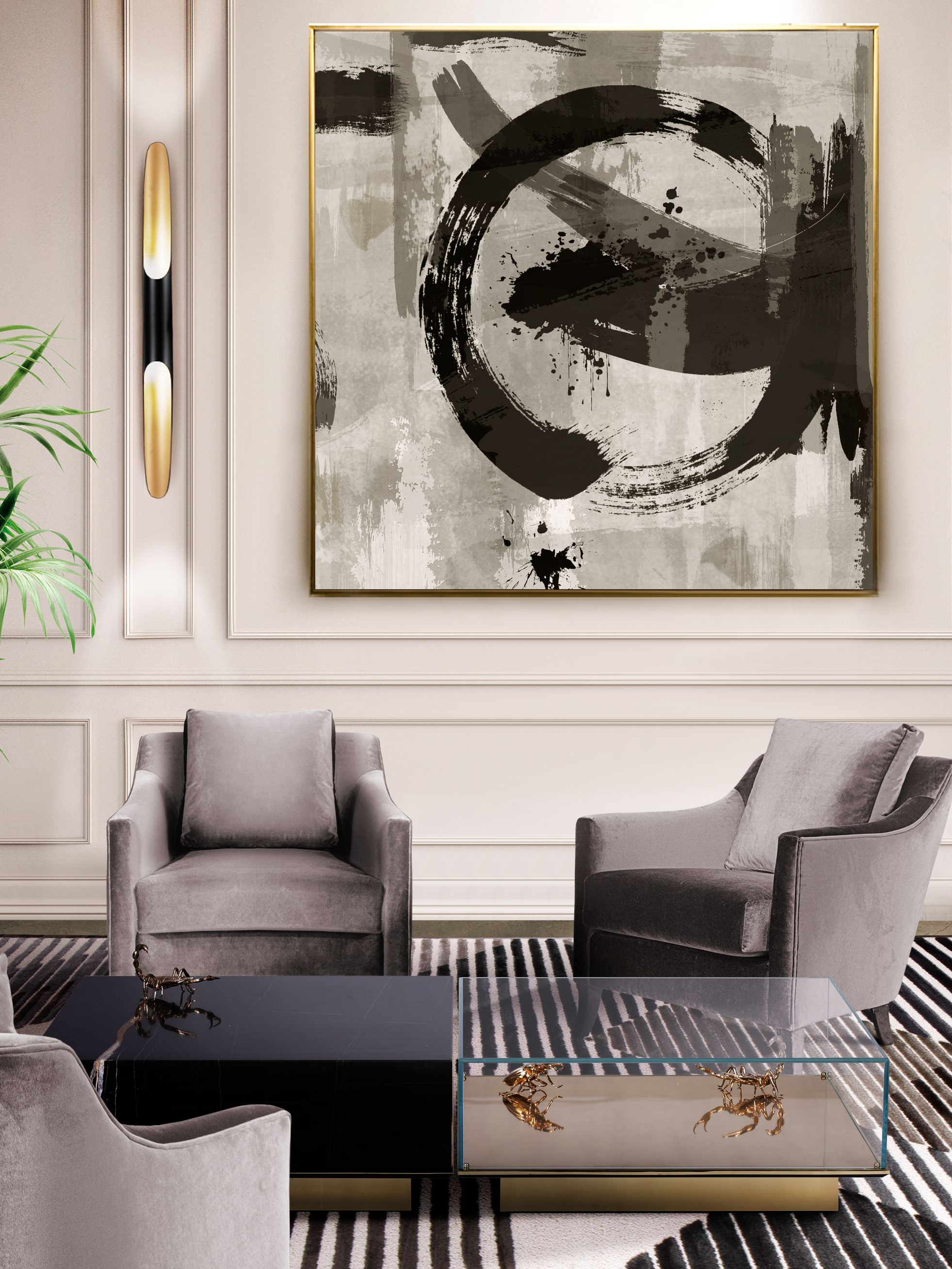 Ultimate Gray Living Room With Air Modern&nbsp;Rug by Rug'Society
