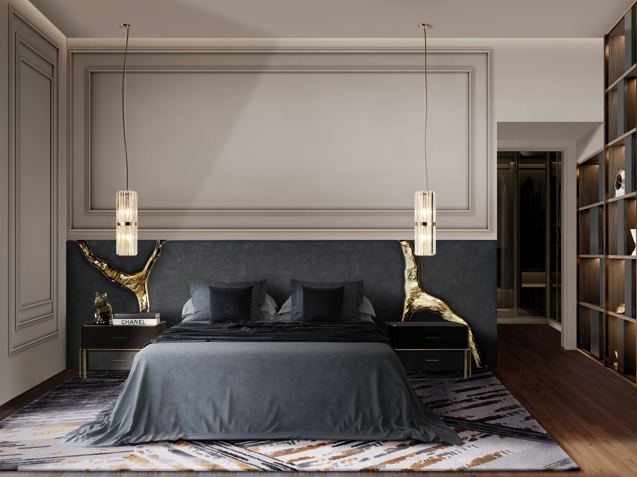 Unique Bedroom Design with the Astonishing Xisto&nbsp;Rug by Rug'Society