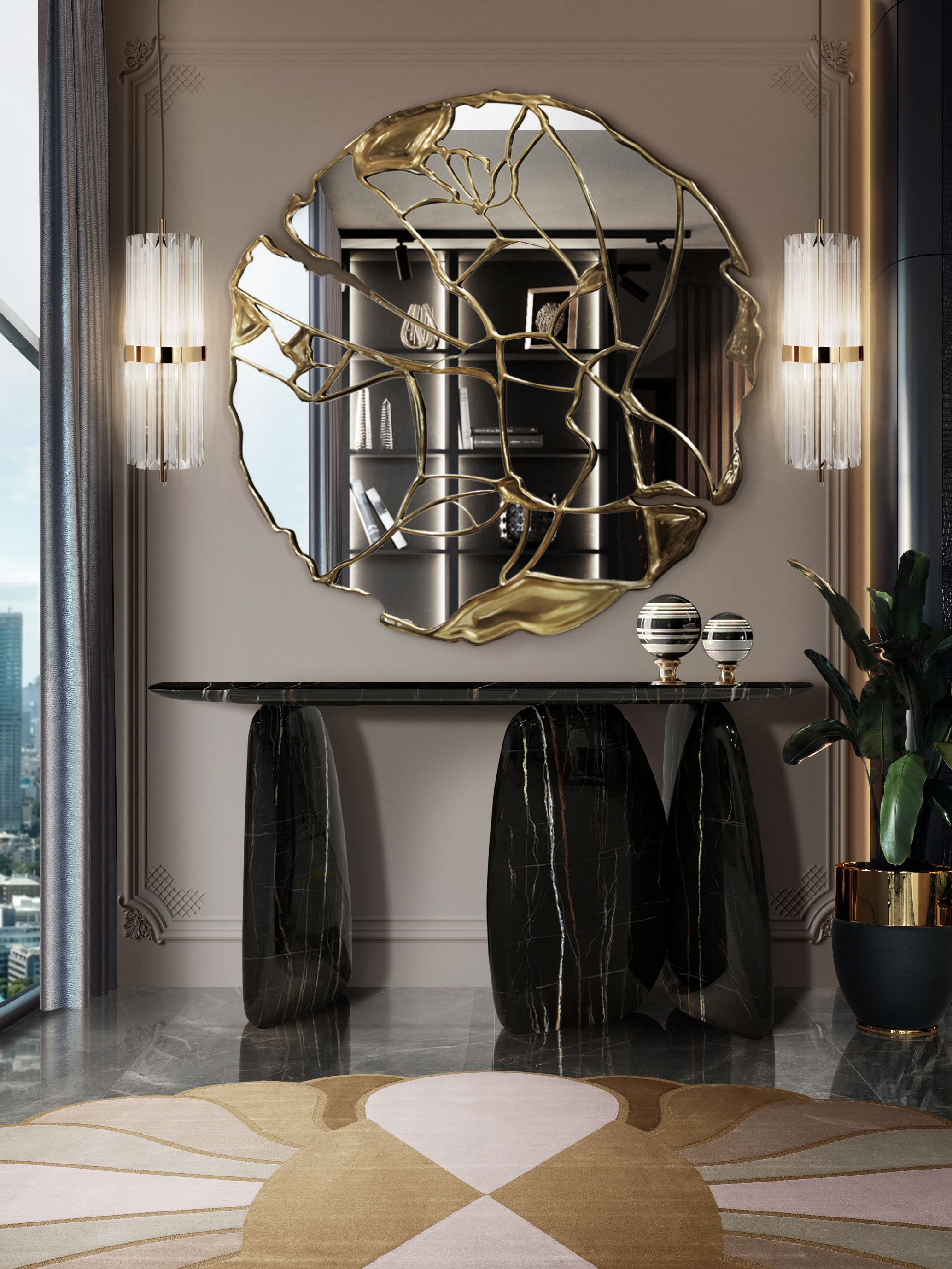 Unique Hallway Design With Mermaid Oval&nbsp;Rug by Rug'Society