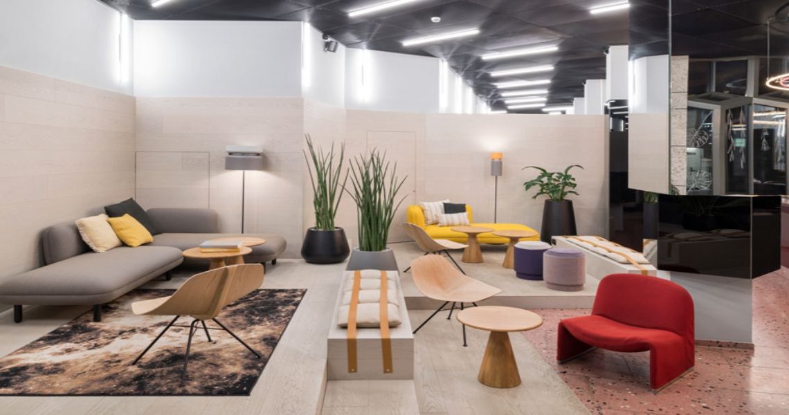 Studio Aisslinger: Unique Interior Design Projects with colorful rugs