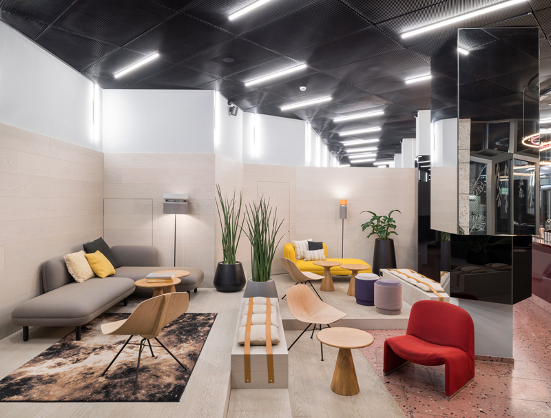 Studio Aisslinger: Unique Interior Design Projects with colorful rugs