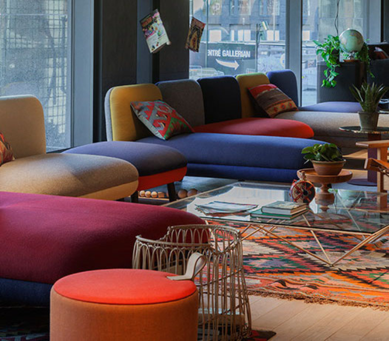 Studio Aisslinger: Unique Interior Design Projects with colorful rugs