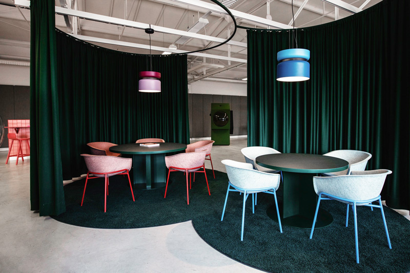 Studio Aisslinger: Unique Interior Design Projects with colorful rugs