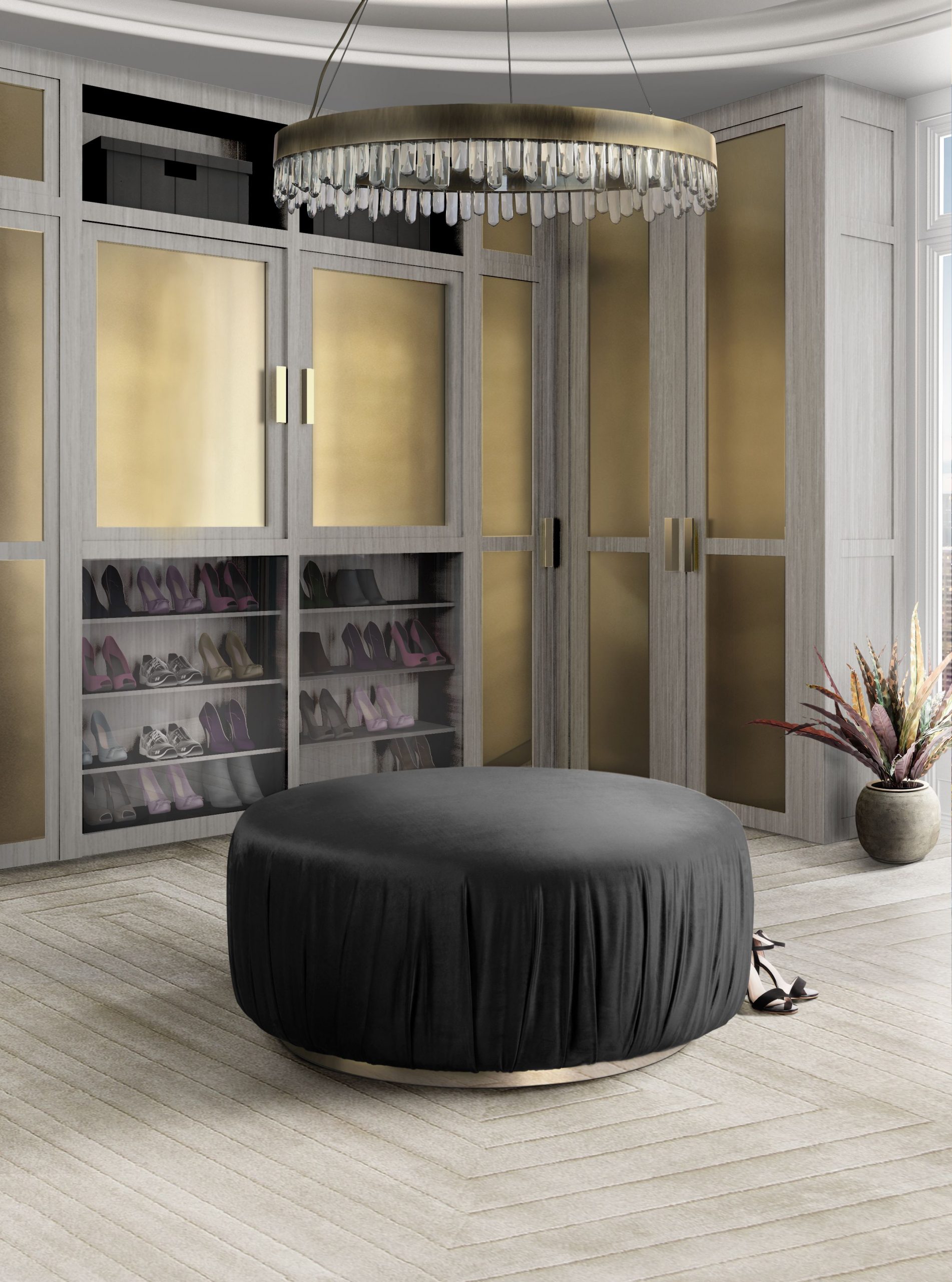 White Garden Bedroom Area Rug - Dressing Room