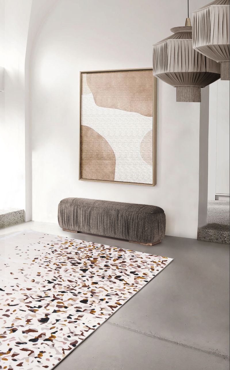 10 Spicy Rugs for this holiday season,  living room, Brown black and white color, runner rug, rectange rug, fall lifestyle, Autumn decoration, artistic rug,