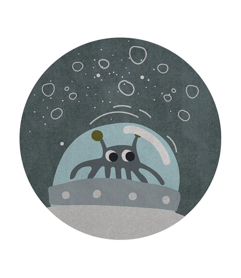 Space-Inspired Rugs That Your child will Love gray space shuttle Mr marton round rug, gray and blue colors