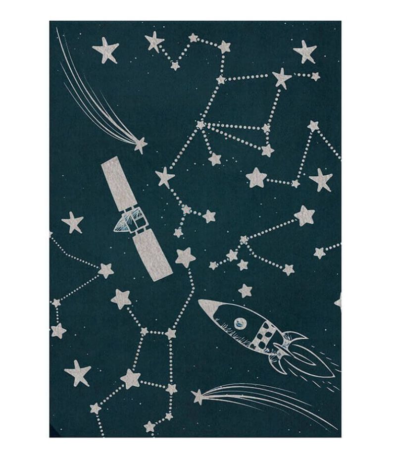 Space-Inspired Rugs That Your child will Love stellar rectangle rug black and white, constellations, galaxy, star constellations