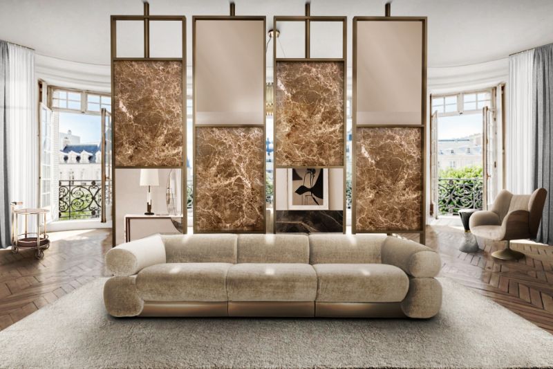 The Best Modern Rugs For Your Living Room & Hallway, Modern Contemporary Living Room in neutral tones. The rectangular areal rug matches the sofa and the walls. The room's is surrounded by neutral colors which transforms the room in a cozy environement to spend time with family.