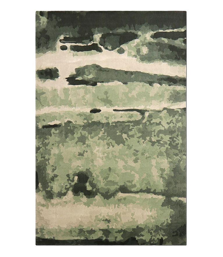 green area rug with abstract pattern. Home Decor Trends 2022