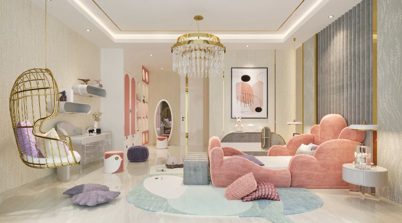 Contemporary Bedroom Rugs For Kids And Grownups, pastel colors with a gray round rug with whales as a design