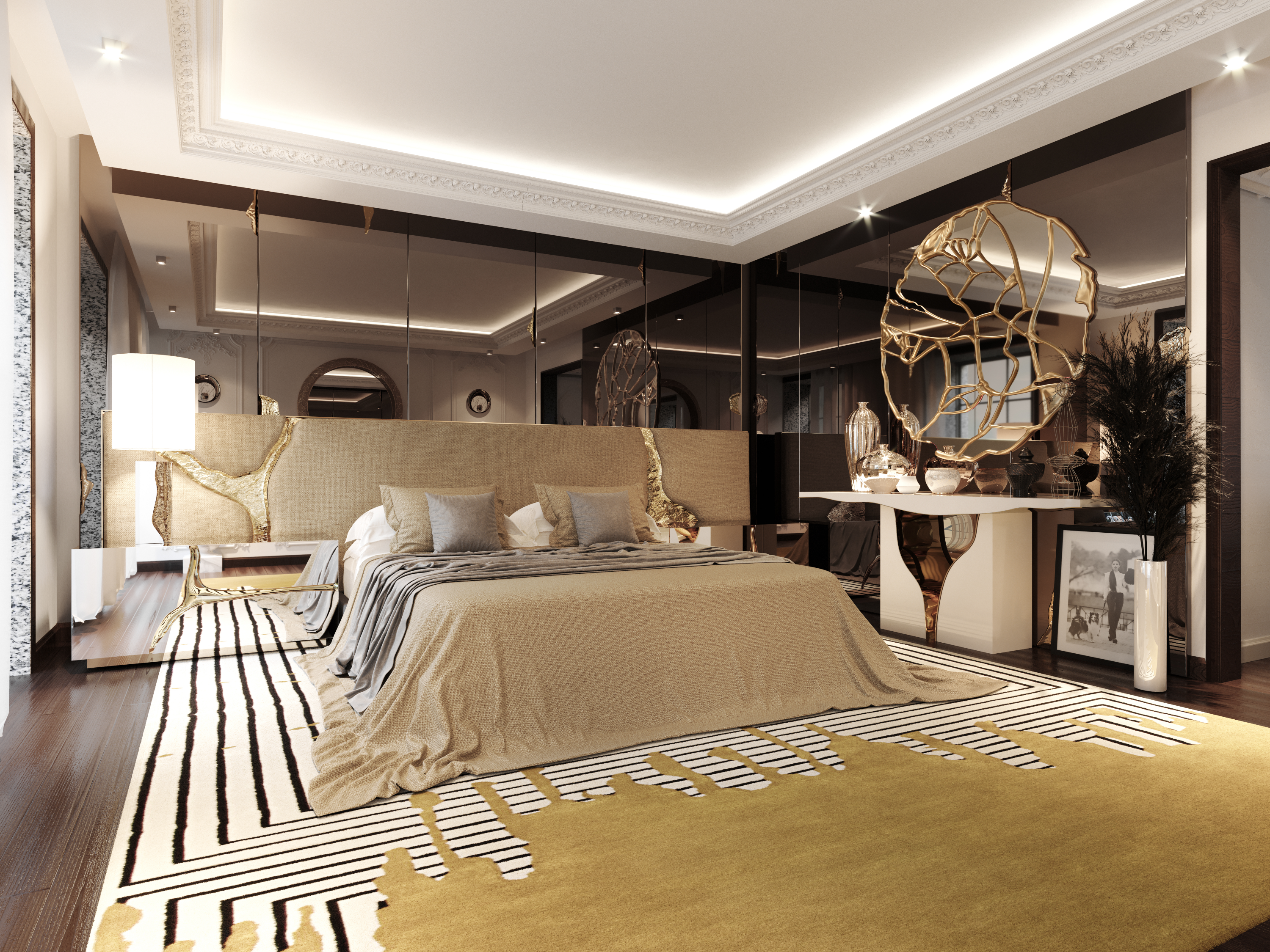 Luxurious Bedroom with Valencia Rug