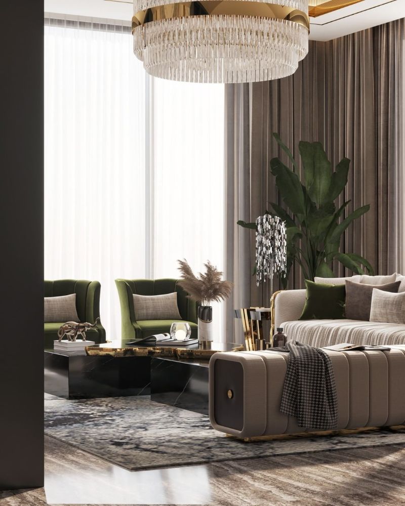Here's how to sophisticate your living room with a classy rug. Elegant Modern living room with an area rug in black and white