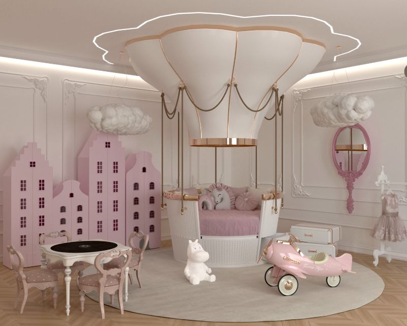 Modern Rugs Inspiration: How to get the perfect rug for your home! children playroom in white and with a white round rug