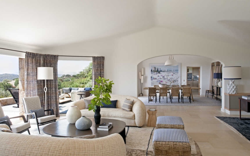 Rug Design ideas by Jean-Louis Deniot. Sainte Lucie project with areas defined by rugs