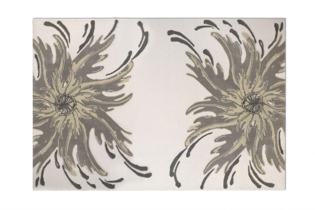 modern contemporary green rug with soft tones and floral pattern. modern rugs